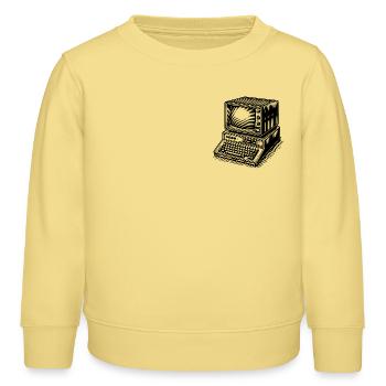 PC rétro classique - Sweat enfant bio Stanley/Stella - jaune viva  - Devant - AI Model Kid Male (0cm)