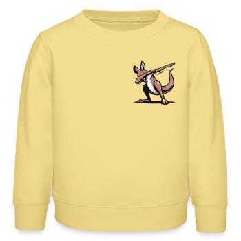 Dabbing Kangaru - Sweat enfant bio Stanley/Stella - jaune viva  - Devant - AI Model Kid Male (0cm)