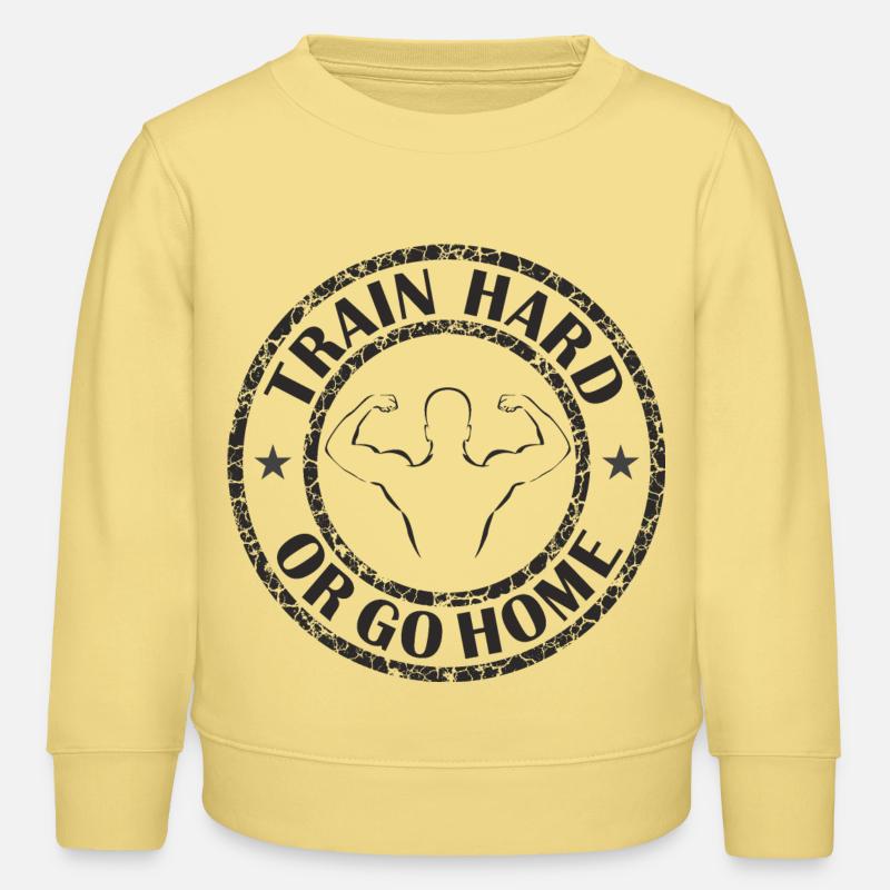 Trainiere hart oder geh nach Hause - Kinder Organic Sweatshirt Mini Changer von Stanley/Stella - Gelb Viva 