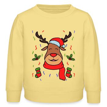 Rennais Noël décorations - Sweat enfant bio Stanley/Stella - jaune viva  - Devant - AI Model Kid Male (0cm)