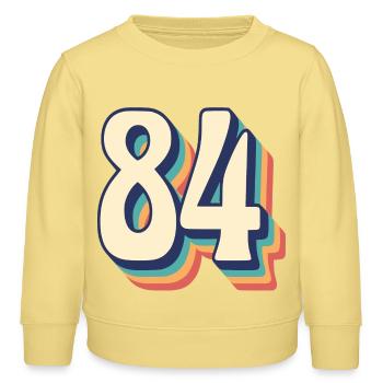 T-Shirt rétro Vintage numéro 84 quatre-vingt-quatre - Sweat enfant bio Stanley/Stella - jaune viva  - Devant - AI Model Kid Male (0cm)