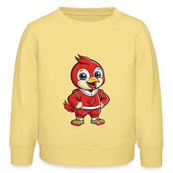 Cardinal Cute Cartoon Character Kawaii Clipart - Kids Organic Sweatshirt by Stanley/Stella - viva yellow  - Front - AI Model Kid Male (0cm)