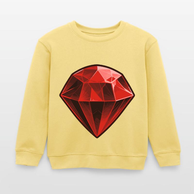 Precious Red Ruby Gemstone Kids Organic Sweatshirt by Stanley/Stella