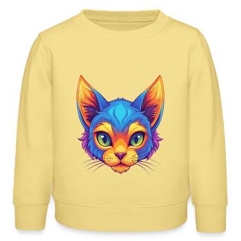 Pixie Bob Katze Rasse Cartoon Kawaii Tier Haustier - Kinder Organic Sweatshirt Mini Changer von Stanley/Stella - Gelb Viva  - Vorne - AI Model Kid Male (0cm)