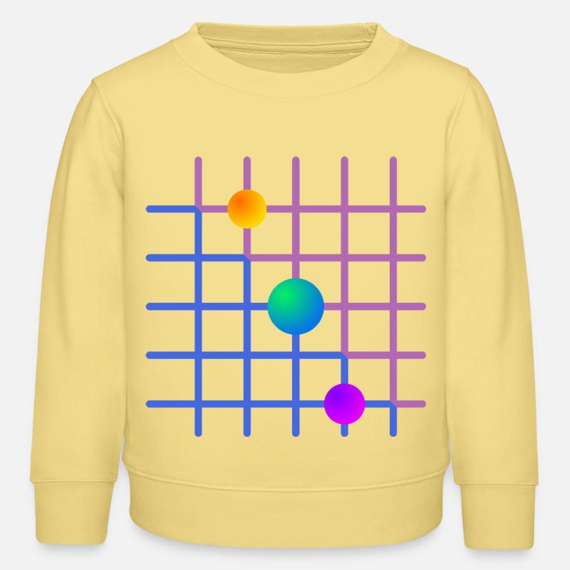 Gradientgitter mit Farbkugeln - Kinder Organic Sweatshirt Mini Changer von Stanley/Stella - Gelb Viva 