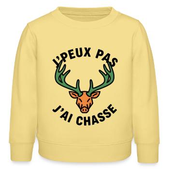 Grün-orange Neon-Hirschkopf - Kinder Organic Sweatshirt Mini Changer von Stanley/Stella - Gelb Viva  - Vorne - AI Model Kid Male (0cm)