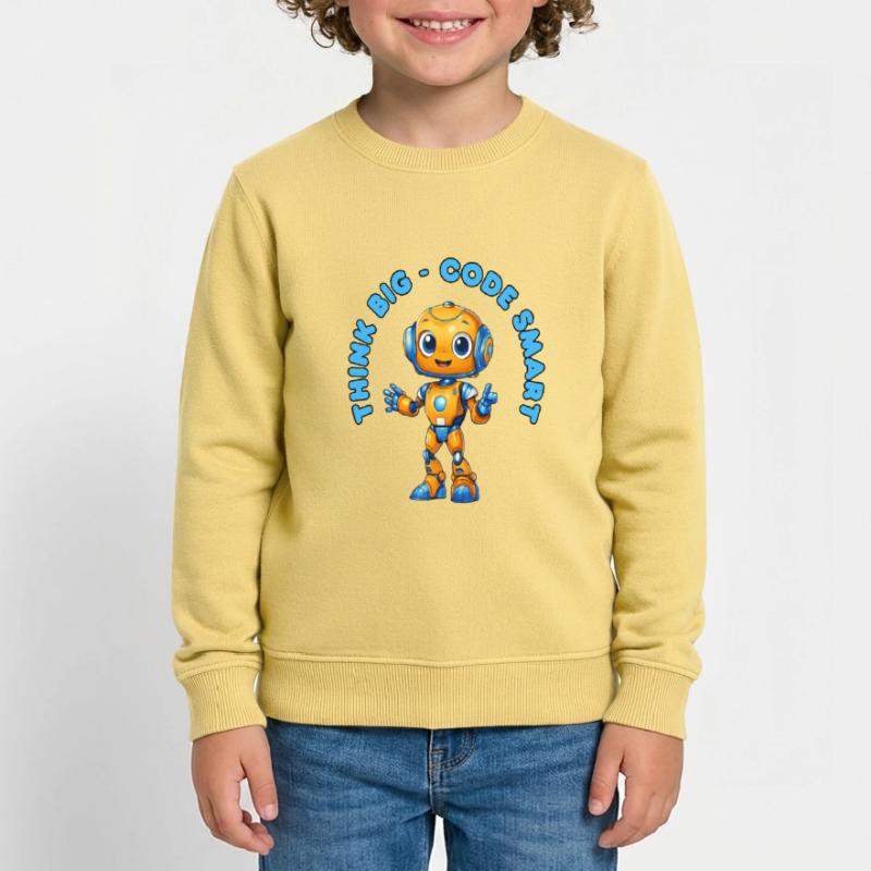 Roboter - Think big, Code Smart  Kinder Organic Sweatshirt Mini Changer von Stanley/Stella