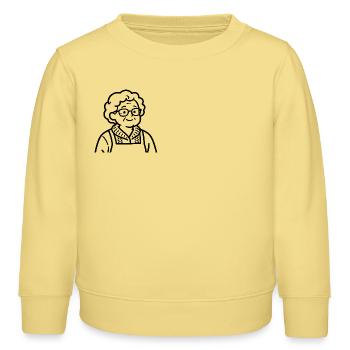 Grand-mère en cardigan en tricot - Sweat enfant bio Stanley/Stella - jaune viva  - Devant - AI Model Kid Male (0cm)