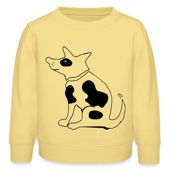 Drôle de chien tacheté, terrier - Sweat enfant bio Stanley/Stella - jaune viva  - Devant - AI Model Kid Male (0cm)