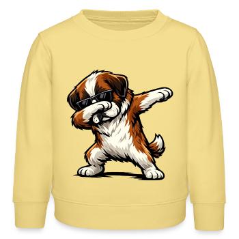 Tamponnement de Saint-Bernard - Sweat enfant bio Stanley/Stella - jaune viva  - Devant - AI Model Kid Male (0cm)