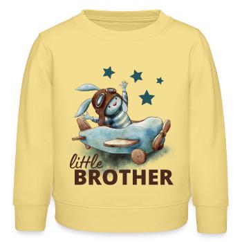 Kleiner Bruder - Kinder Organic Sweatshirt Mini Changer von Stanley/Stella - Gelb Viva  - Vorne - AI Model Kid Male (0cm)