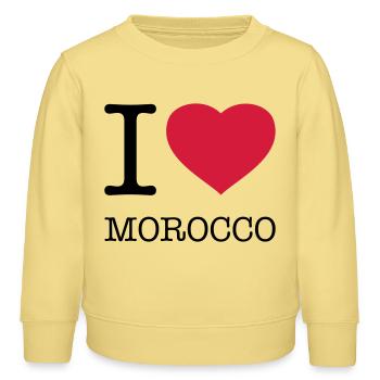 J’AIME LE MAROC Marokko - Sweat enfant bio Stanley/Stella - jaune viva  - Devant - AI Model Kid Male (0cm)