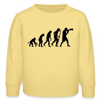 Evolution of boxing - Kinder Organic Sweatshirt Mini Changer von Stanley/Stella - Gelb Viva  - Vorne - AI Model Kid Male (0cm)