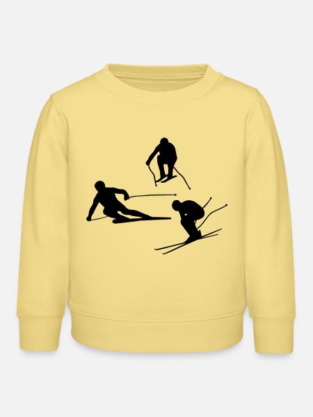 Skifahrer - Kinder Organic Sweatshirt Mini Changer von Stanley/Stella - Gelb Viva 