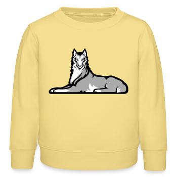 Chechen Lone Wolf - Kids Organic Sweatshirt by Stanley/Stella - viva yellow  - Front - AI Model Kid Male (0cm)