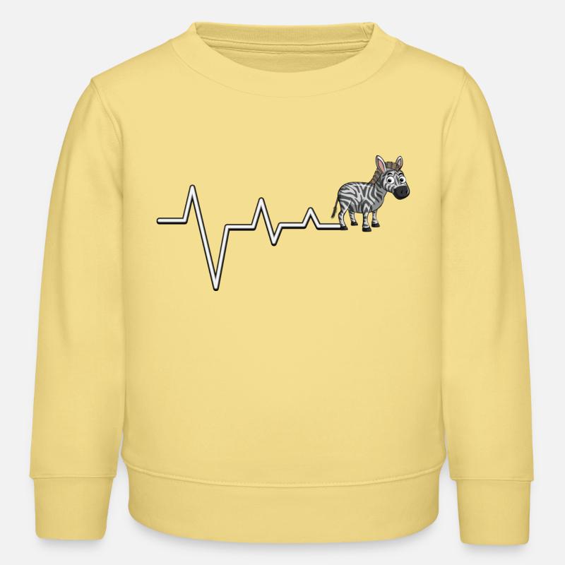 Zebra ECG Line Tee - Kids Organic Sweatshirt by Stanley/Stella - viva yellow