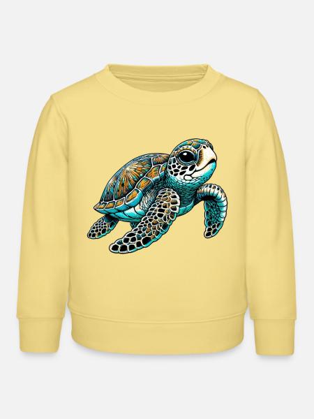 Schildkröte - Kinder Organic Sweatshirt Mini Changer von Stanley/Stella - Gelb Viva