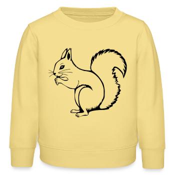 Eichhörnchen - Kinder Organic Sweatshirt Mini Changer von Stanley/Stella - Gelb Viva  - Vorne - AI Model Kid Male (0cm)