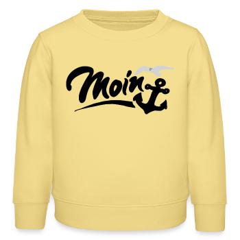 Hello - Kids Organic Sweatshirt by Stanley/Stella - viva yellow  - Front - AI Model Kid Male (0cm)