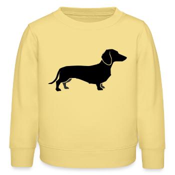Silhouette du teckel - Sweat enfant bio Stanley/Stella - jaune viva  - Devant - AI Model Kid Male (0cm)