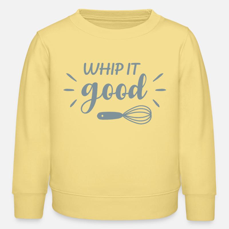 Whip It Good Drôle Baking Citation Retro Design - Sweat enfant bio Stanley/Stella - jaune viva 
