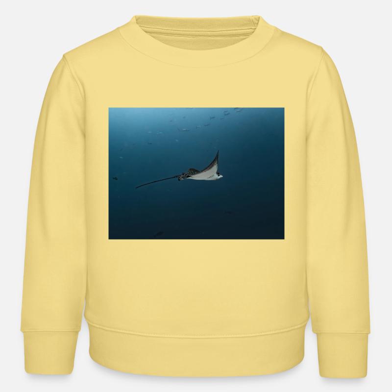 Manta Glise au-dessus de l’Abîme de l’Océan - Sweat enfant bio Stanley/Stella - jaune viva 
