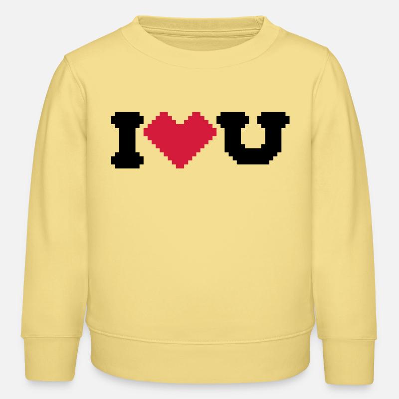 i love u - Sweat enfant bio Stanley/Stella - jaune viva 