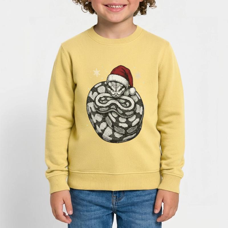 Serpent roi python roi de Noël Python boule Sweat enfant bio Stanley/Stella
