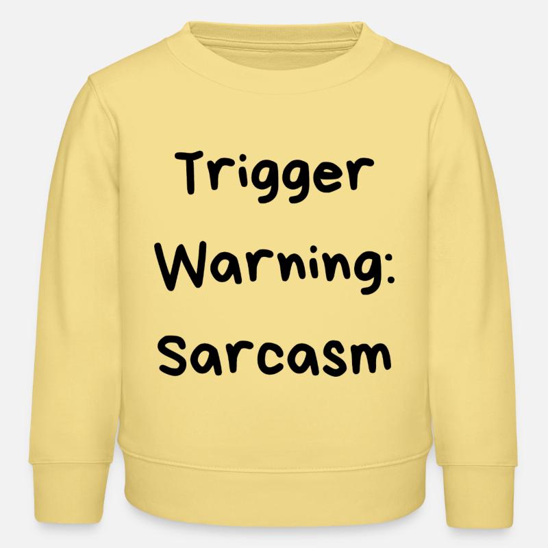Triggerwarnung: Sarkasmus - Kinder Organic Sweatshirt Mini Changer von Stanley/Stella - Gelb Viva 