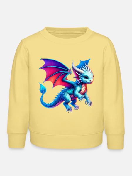 Drache - Kinder Organic Sweatshirt Mini Changer von Stanley/Stella - Gelb Viva 