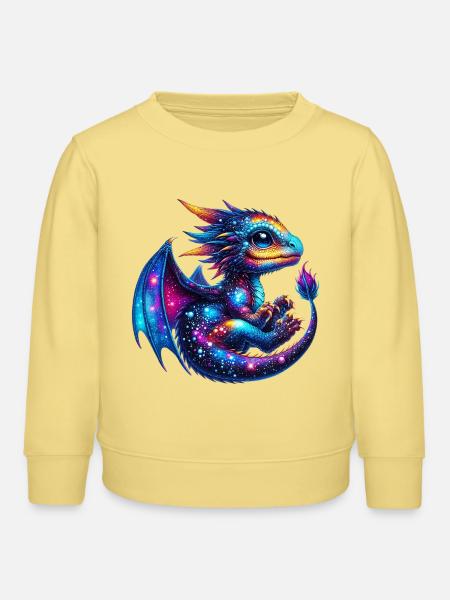Drache - Kinder Organic Sweatshirt Mini Changer von Stanley/Stella - Gelb Viva