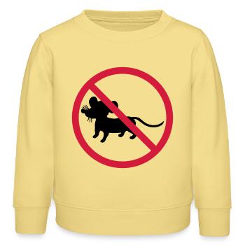 forbidden shield zone no mouse symbol maeuschen s - Kids Organic Sweatshirt by Stanley/Stella - viva yellow  - Front - AI Model Kid Male (0cm)