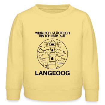 Langeoog - Leuchtturm - Nordsee Insel Langeoog - Kinder Organic Sweatshirt Mini Changer von Stanley/Stella - Gelb Viva  - Vorne - AI Model Kid Male (0cm)