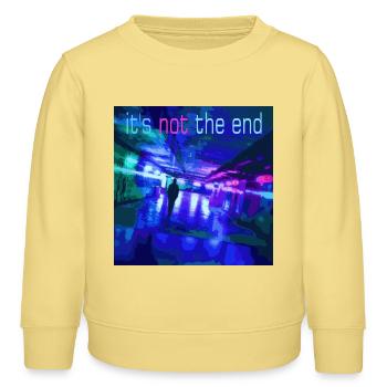 Ce n’est pas la fin Neon Tunnel - Sweat enfant bio Stanley/Stella - jaune viva  - Devant - AI Model Kid Male (0cm)
