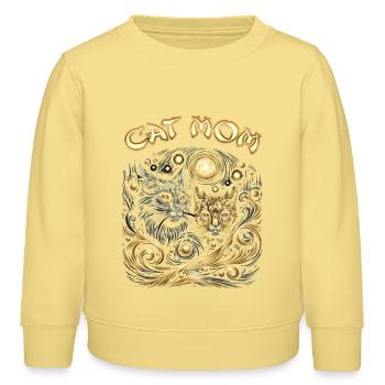 Galaktische Katzen Mythos Design - Kinder Organic Sweatshirt Mini Changer von Stanley/Stella - Gelb Viva  - Vorne - AI Model Kid Male (0cm)