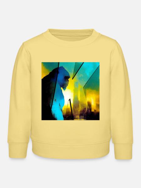 Gorilla 01 - K1 - Kinder Organic Sweatshirt Mini Changer von Stanley/Stella - Gelb Viva