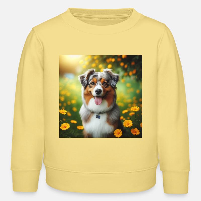 Australischer Schäferhund - Kinder Organic Sweatshirt Mini Changer von Stanley/Stella - Gelb Viva