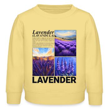 Lavendel Lavandula Natur Provence Botanik Geschenk - Kinder Organic Sweatshirt Mini Changer von Stanley/Stella - Gelb Viva  - Vorne - AI Model Kid Male (0cm)