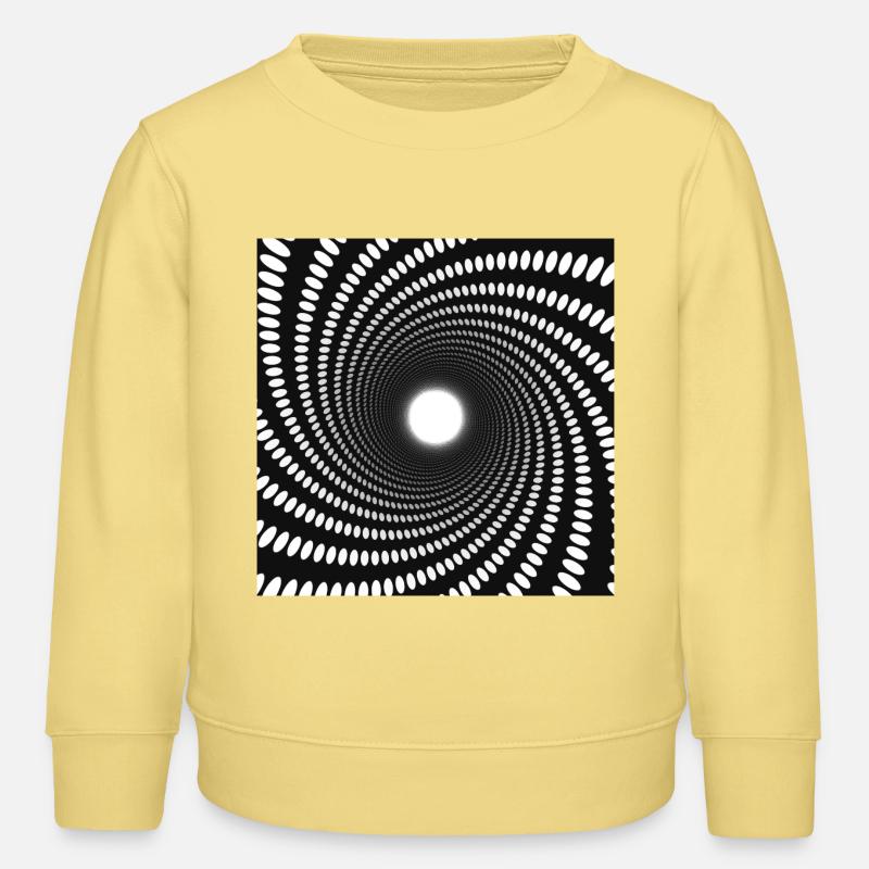 Vortex en spirale à points hypnotiques - Sweat enfant bio Stanley/Stella - jaune viva