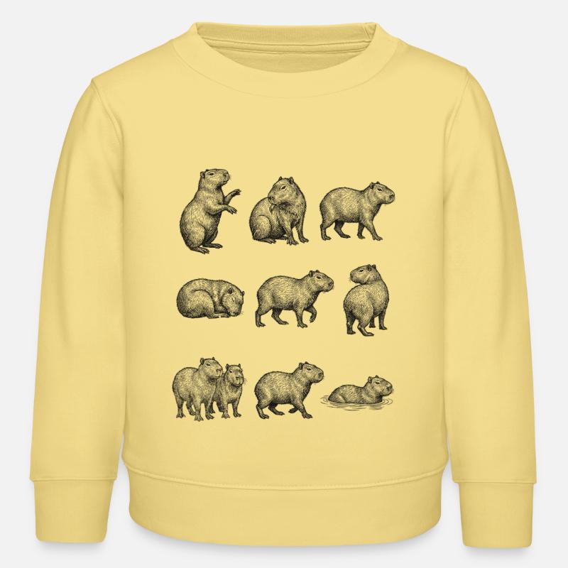 Capybara -Silhouetten im Walddesign - Kinder Organic Sweatshirt Mini Changer von Stanley/Stella - Gelb Viva 