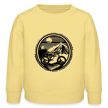 Mountainbiken - Kinder Organic Sweatshirt Mini Changer von Stanley/Stella - Gelb Viva  - Vorne - AI Model Kid Male (0cm)