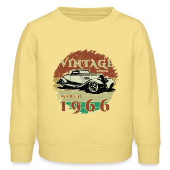 60. Geburtstag - Klassiker - Vintage since 03/1966 - Kinder Organic Sweatshirt Mini Changer von Stanley/Stella - Gelb Viva  - Vorne - AI Model Kid Male (0cm)