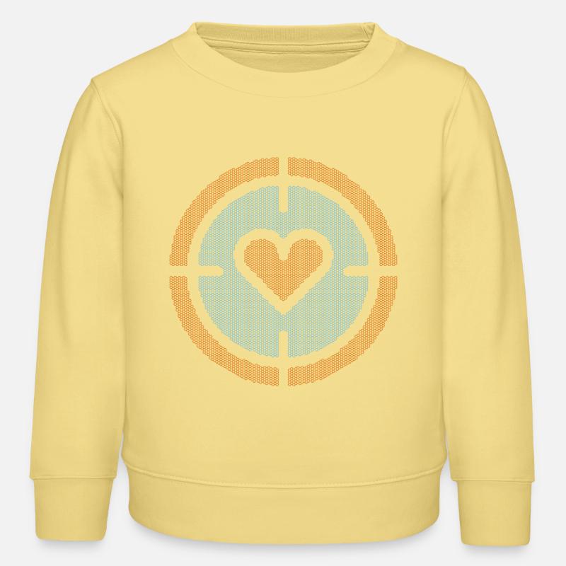 Heart in Target Emblem, honeycomb pattern - Kids Organic Sweatshirt by Stanley/Stella - viva yellow 
