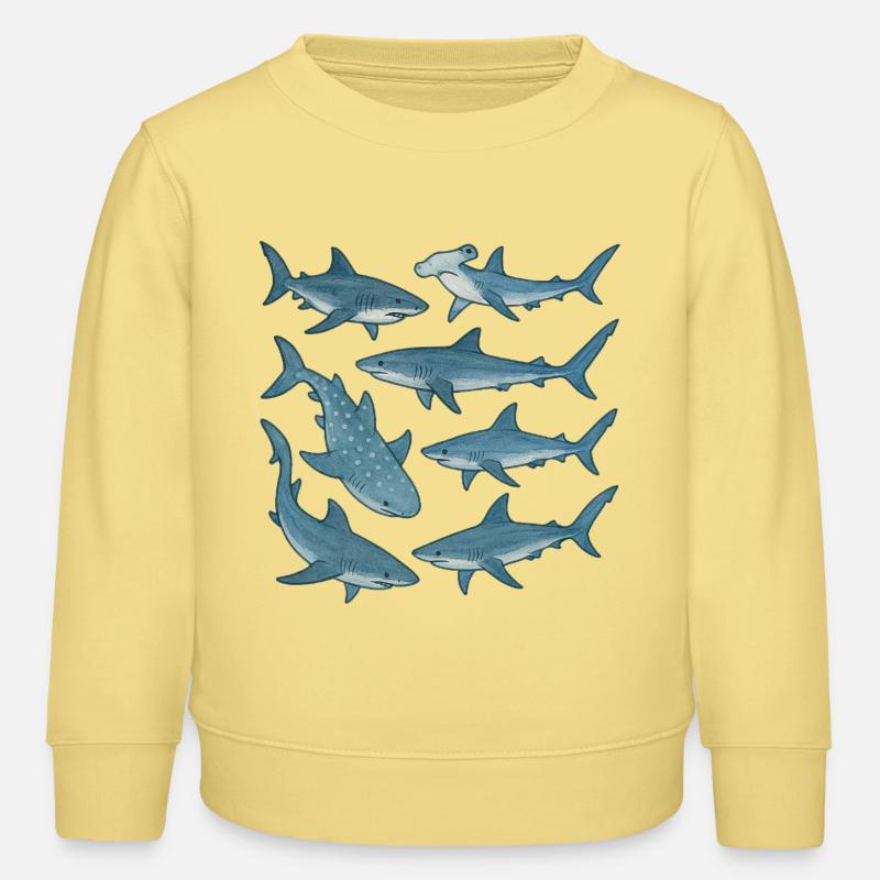 Parade du Requin Bleu Imprimé Océan - Sweat enfant bio Stanley/Stella - jaune viva 