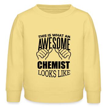 chimiste - Sweat enfant bio Stanley/Stella - jaune viva  - Devant - AI Model Kid Male (0cm)