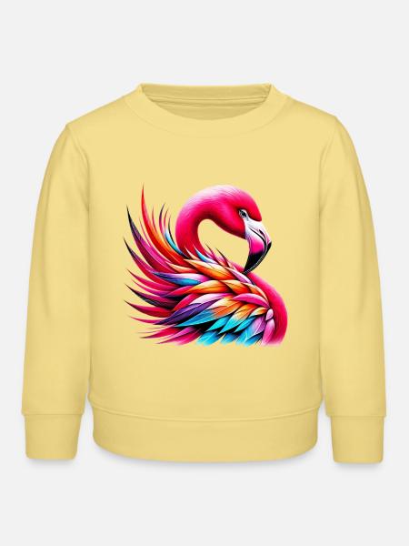 Flamingo - Kinder Organic Sweatshirt Mini Changer von Stanley/Stella - Gelb Viva 