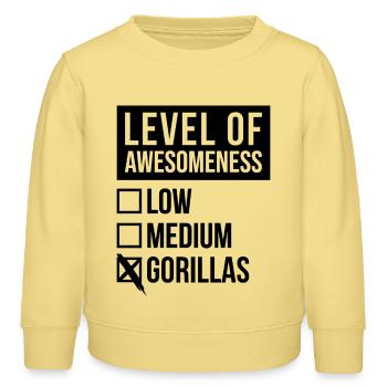 Gorilla - Kinder Organic Sweatshirt Mini Changer von Stanley/Stella - Gelb Viva  - Vorne - AI Model Kid Male (0cm)