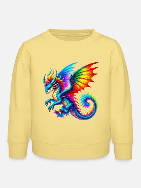 Drache - Kinder Organic Sweatshirt Mini Changer von Stanley/Stella - Gelb Viva