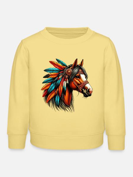 Indianerpferd Indianer Indianer - Kinder Organic Sweatshirt Mini Changer von Stanley/Stella - Gelb Viva