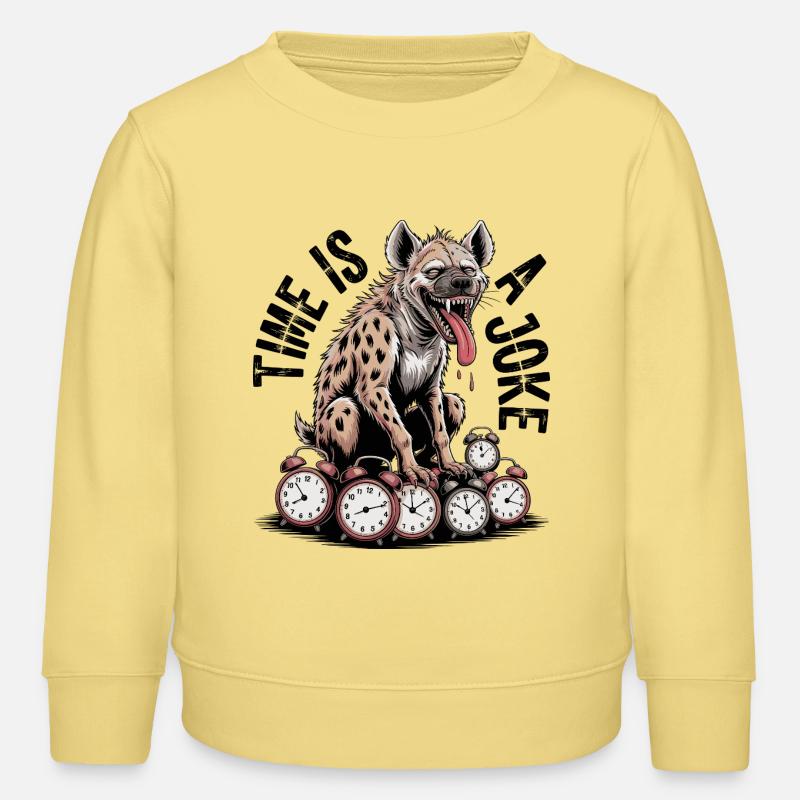 Lachende Hyäne Zeit Witz - Kinder Organic Sweatshirt Mini Changer von Stanley/Stella - Gelb Viva 